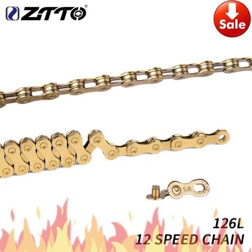 ZTTO MTB 12 Speed Chain Gold 12s eagle Golden 12speed Chain x1 x12 1x12 System Connector Included 126L links For Bicycle bike