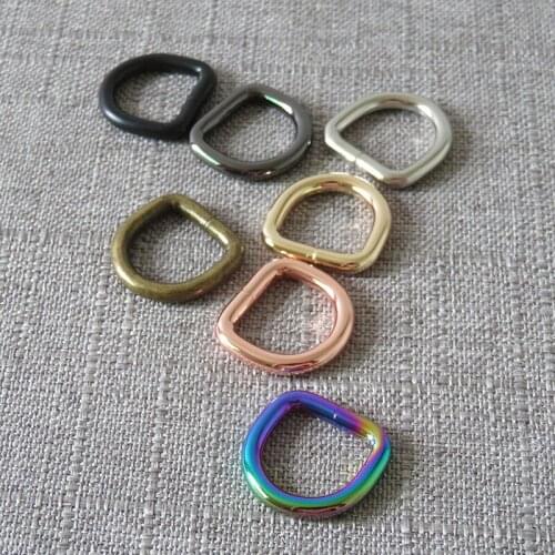 10 Pcs 15mm Metal D Ring DIY Handbag Bag Dog Collar Leash Belt Buckle Sewing Knapsack Garment Accessory Purse Straps Clip Clasp