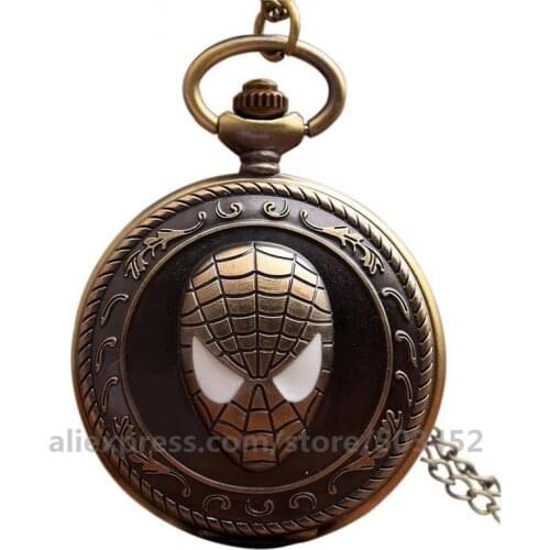 100pcs/lot Vintage Pocket Watch Chain Necklace Antique Bronze Color Quartz Cartoon Pocket Watch Unisex Pendant Gift Wholesale