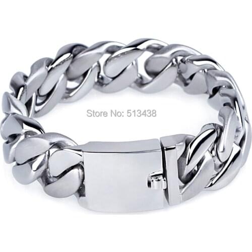 140g Shiny Brushed Stainless steel Men Heavy Curb Link Chain Bracelet 20mm 8.7'' Good Gifts