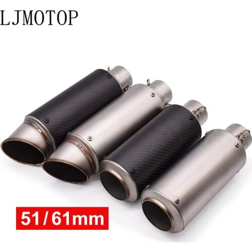 51-60mm Motorcycle pipe exhaust with DB killer Exhaust Pipe Muffler For Kawasaki Ninja ER6 N F W800 Z750 ZX 9R 6 R400 ZZR600 H2R