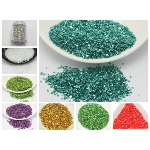 45 Gram Glass Crushed Chips Irregular Shape Nail Art Tips + Storage Box