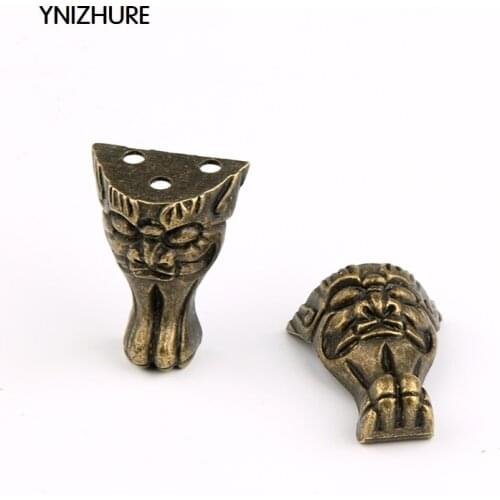 50pcs 30*37mm Zinc Alloy Bronze Antique Brass Jewelry Chest Wood Box Decorative Feet Leg Corner Protector In Stock