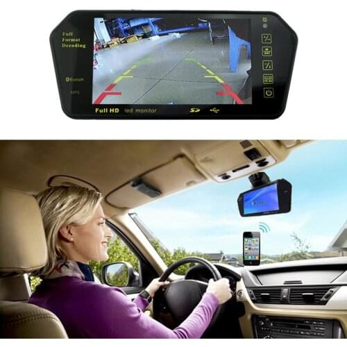 7 Inch Color TFT LCD MP5 Car Rear View Mirror Monitor Auto Vehicle Parking Monitor Bluetooth hands free For Reverse Camera