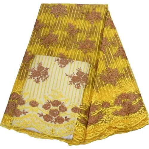 African fabric nigerian lace fabric 2019 high quality lace with stones 5yards per piece latest french tulle african lace fabric