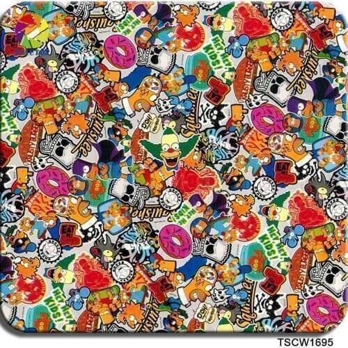 Free shipping TSAUTOP Size 0.5m x 2m/10m cartoon films water transfer printing sheet hydro graphics film WDF1695