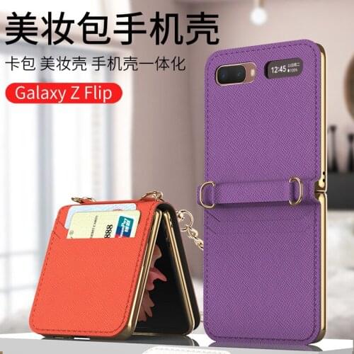 With Cosmetic Mirror With Card Slot Case 01.8 New for Samsung Galaxy Z Flip Case for Galaxy Z Flip 5G Case