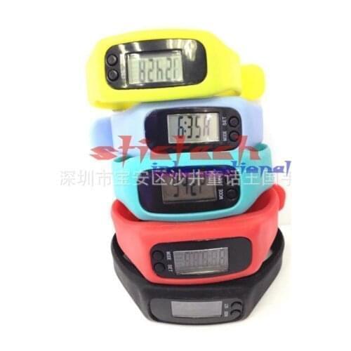 By dhl or ems 100pcs Practical 8 Colors Digital LCD Pedometer Run Step Walking Distance Calorie Counter Bracelet Watch