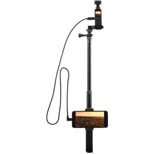 For DJI OSMO Pocket Extension Pole Selfie Stick Handheld Gimbal Stabilizer with Phone Mount Bracket Clamp Cable for Type-C Phone
