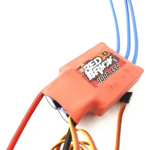 Red Brick HV 100A Brushless ESC Electronic Speed Controller water-cooled ESC 6S-10S for RC Boat (No reversing)