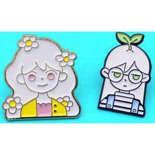 Girl Sister Best Friend Enamel Pins flower Grass Friend Brooch Friendship Badge For Kids friend Jewelry Bijoux