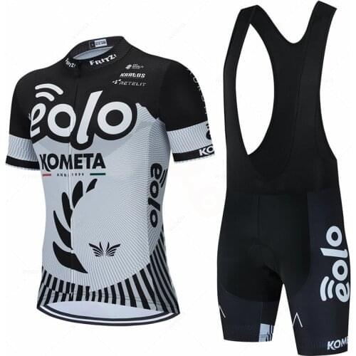 Eolo Kometa Cycling Jersey Set Team Mens Short Sleeve Jersey Set Bycicle Bib Short Cycling Jersey Ropa Ciclismo Cycling Wear