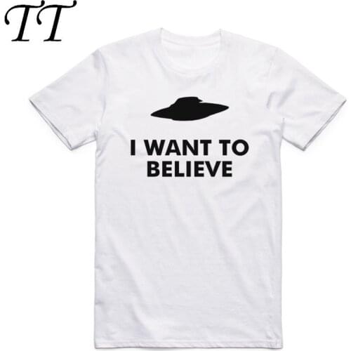 2019 Men Women Print X File Inspired I Want To Believe T Shirt Short Sleeves O Neck Unisex Summer Cool Casual Tshirt