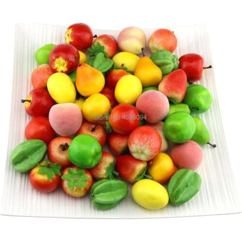 Gresorth Fake MINI Fruit Apple Pear Tomato Peach Lemon Strawberry Artificial Food Kitchen Toy Home Party Decoration