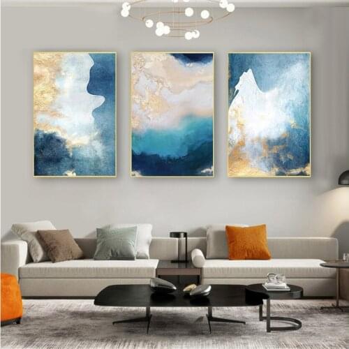 Living Room Asile Bedroom Wall Art La imagen HD Abstract Modern Dreamy Color Canvas Painting Fashion Golden And Print For