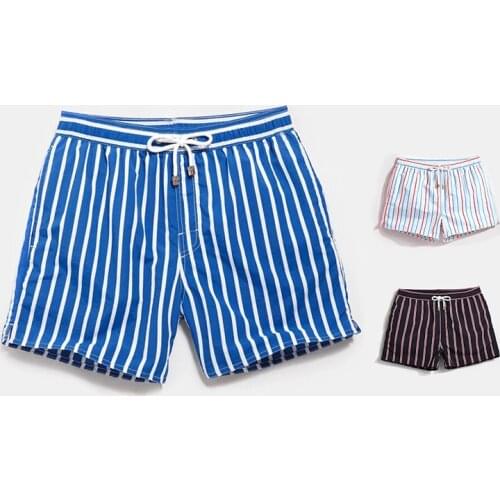Foreign Trade New Beach Pants 2020 AliExpress Mens Seaside Vacation Swimming Striped Shorts Loose Five-Point Pants