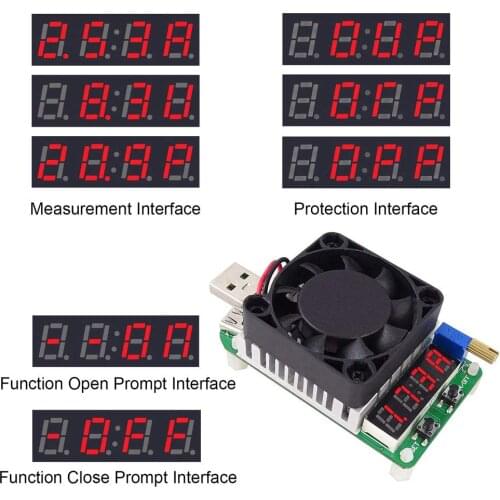 Voltage Meters Electronic Load resistor USB Interface Discharge battery test LED display fan adjustable current voltage