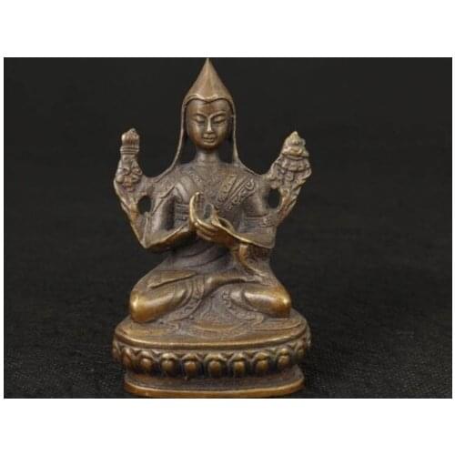 NICE TIBET OLD BRONZE COLLECTABLE HANDWORK CASTING BUDDHA ORNAMENT STATUE FIGURE