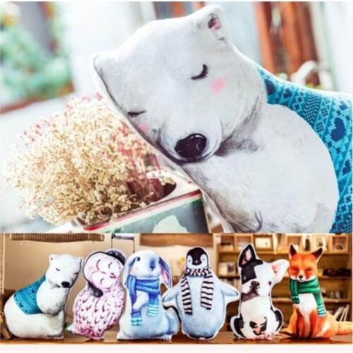 Creative winter animal world penguin dog pillow bear plush toy large decoration backrest valentines day gift