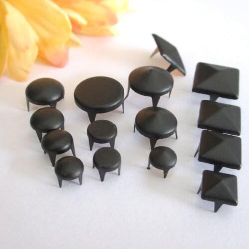 6-13mm Black Round Square Nailhead Garment Rivets Claws Stud For Bag Shoe Jeans Leather Craft Chocker Clothes Collar Accessories