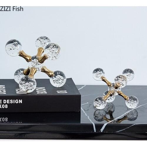 Brief Crystal Ball Molecular Structure Model Alloy Crafts Desk Decoration Transparent Geometric Ornaments Modern Home Decor