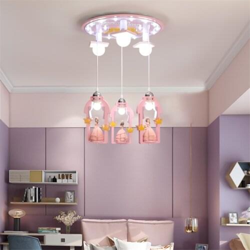 Cartoon Princess Ceiling Lights Nordic Modern Bedroom Lamps Childrens Room Girl Room Kindergarten Pink Decor LED Ceiling Lamps