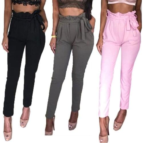 Solid Color Woman Pants Elastic High Waist Skinny Pants for Women Sliming Cropped Pencil Pants Long Trousers femme pantalon