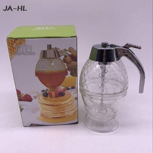 1pc Portable Mini Plastic Honey Syrup Dispenser Pot Honeycomb Bottle Honey Squeeze Dispenser Kitchen Spice Tools