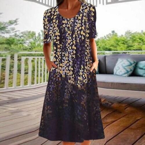 Women Summer Casual Vintage Dresses Women Sundress Beach Long Dress Boho Elegant Beach Dress Robe