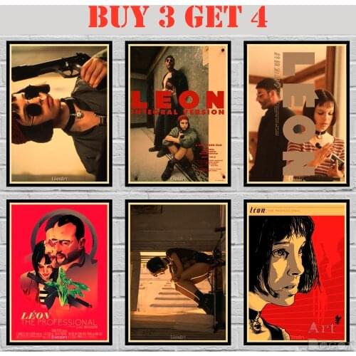 Luc Besson Movie Leon Kraft paper Poster Cartoon Painting Abstract Fancy Wall Sticker 42X30cm