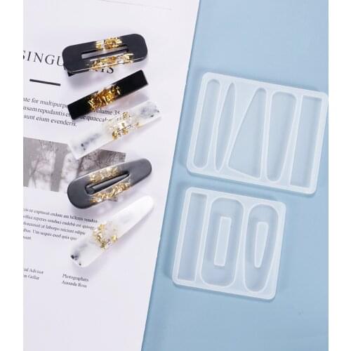 Chic Hair Clip Hair Barrette Silicone Mould Make Your Own Hair Accessories Hair Clip silicone Mold UV epoxy Resin Jewelry DIY