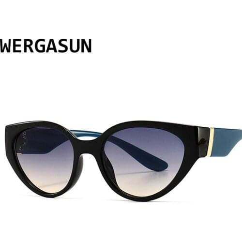 WERGASUN 2021 Vintage Cat eye Sunglasses For Womens Mens Retro Brand Designer Women Sun Glasses Square Eyewear Oculos De Sol
