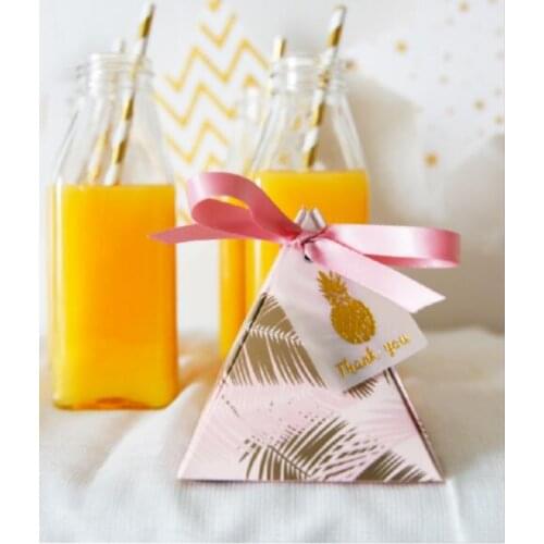 New Triangular Pyramid Leaves Candy Box Wedding Favors and Gifts Boxes Chocolate Box Bomboniera Giveaways Boxes Party Supplies