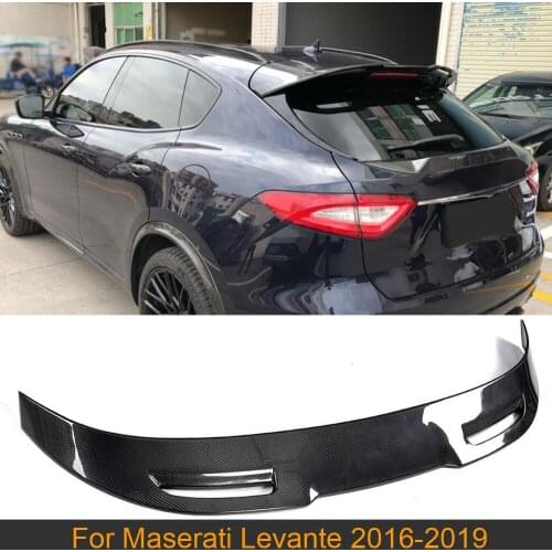 Carbon Fiber Car Rear Roof Spoiler Wing for Maserati Levante 2016 2017 2018 Car Rear Window Roof Lip Wing Spoiler