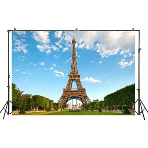 HUAYI Photography Background Eiffel tower sky Vinyl Baby Shower Birthday Party Child Photocall Backdrop Photo Studio W-1049