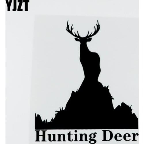 YJZT 11CMX13.5CM Fashion Animal Hunting Deer Vinyl Car Window Sticker Decal Black/Silver 8C-0043