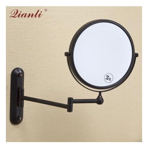 Thousands of copper beauty mirrors Bathroom bathroom vanity mirrors Double-sided magnification wall-mounted folding telescopic m