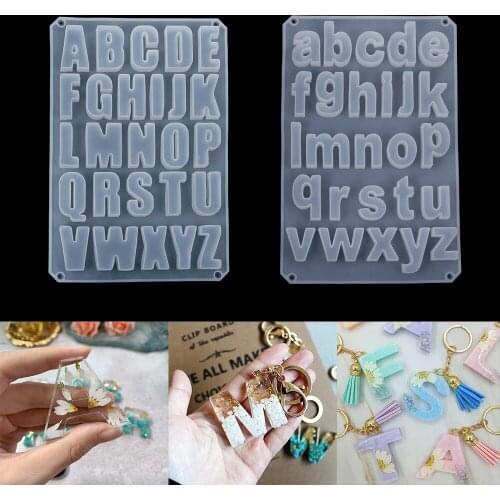 1Pcs English Alphabet Epoxy Resin Molds Letter Pendant Silicone Casting Mold for DIY Crafts Resin Pendants Jewelry Making