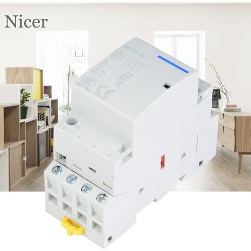 4P 35mm Din Rail Contactor Mount Voltage Contactor 220v Household Applications with A Wiring Diagram Smart Home Accessories