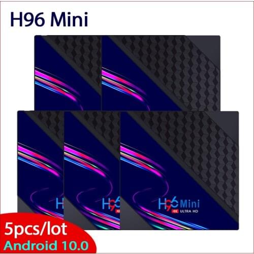 5pcs a lot Smart TV Box RK3228A H96 Mini Android 10.0 Wifi 2.4G/5G 4K Google Media Netflix Youtube Set Top HD 2G 16G 1080p 60fps