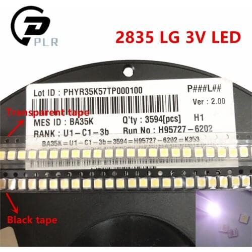 500PCS LG LED Backlight 2835 0.2W 20-22lm 6000-6500k Cool white LCD Backlight