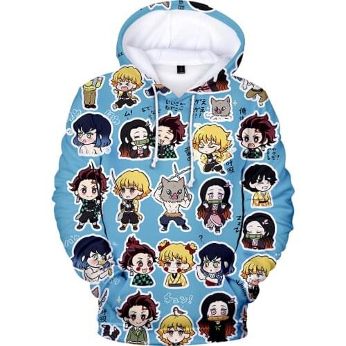 Anime Demon Slayer Kamado Tanjirou Kamado Nezuko Cosplay Cat Ears Hoody Childrens Pullover Hooded Kids Hoodies
