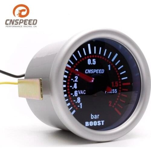 Car Gauge 2" 52mm Bar Turbo Boost Gauge -1~2 Bar / -30~30 PSI Vacuum Press Meter for Auto Blue Light Black Rim 12V