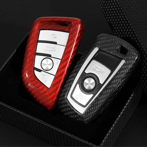Car Styling Carbon Fiber Car Key Case For BMW 1 2 3 4 5 6 7 Series X1 X3 X4 X5 X6 F30 F34 F10 F07 F20 G30 F15 F16 Auto Key Cover