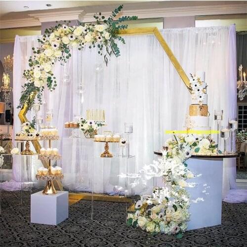 Factory price hot sale high quality modern wedding luxury decorative flower stand acrylic plinth stand background wall senyu1873