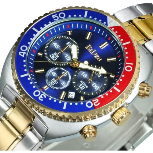 Army Men Watch Quartz Gold Mens Watches Top Brand Luxury Wristwatches Chronograph Steel Strap Business Male Clocks BIDEN relogio