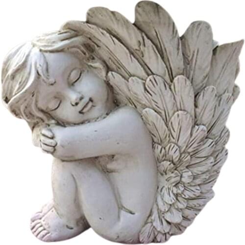 Cupid Angel Flower Vases Vintage Angel Resin Sculptures Crafts for Home Garden Yarns Decoration 14X7X14cm LBShipping