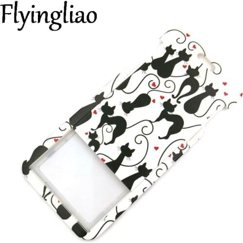 Black Cat Paws Credit Card ID Holder Bag Student Women Travel Bank Bus Business Card Cover Badge Accessories Gifts Student