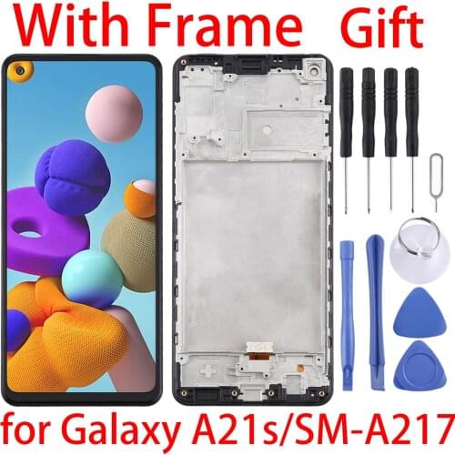 For Galaxy A21s LCD Screen and Digitizer Full Assembly With Frame for Samsung Galaxy A21s/SM-A217F/DS/SM-A217M/DS/SM-A217F/DSN