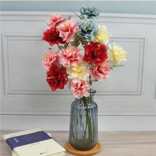 3 head Peony Simulation Daffodils Single Rose Peony Silk Artificial Flowers DIY Christmas Home Wedding Decoration Flower